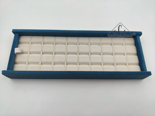 30 Block (Cream inside, Blue Suede Outside) Stone Box