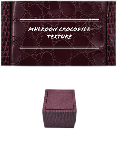 Maroon Crocodile Texture Small Ring Box