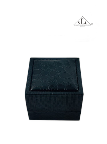 Black Crocodile Texture Big Ring Box