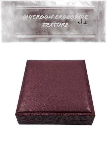 Maroon Crocodile Texture Small Necklace Set Box