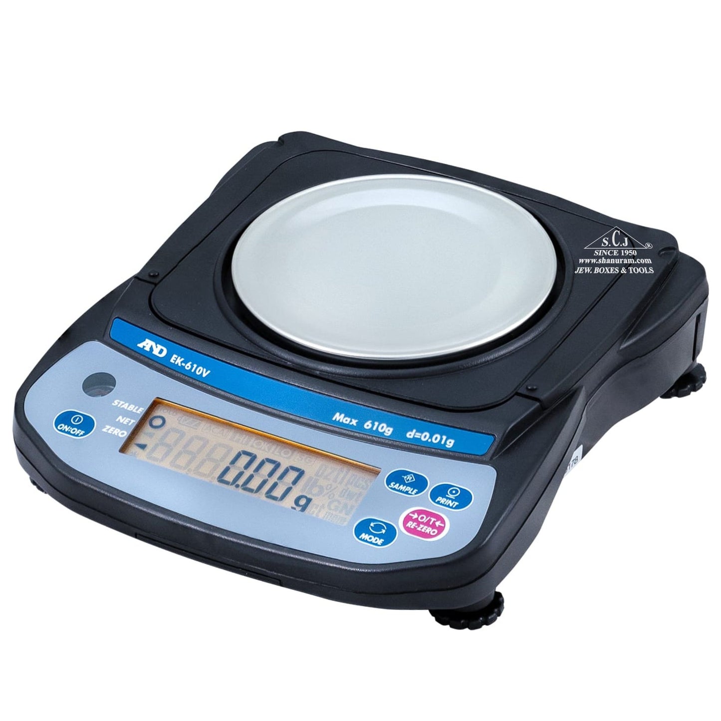 A&D EK-610V Jewellery Weighing Scale – 610g Capacity, 0.01g Precision, LED Display, RS-232 Interface