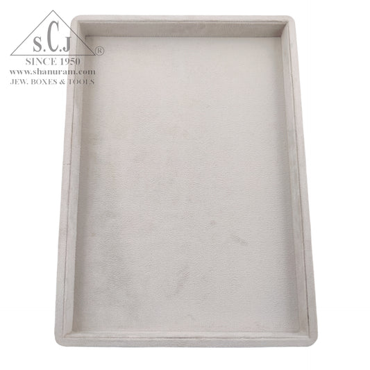 Cream Suede Fabric Jewellery Display tray(Long Height)