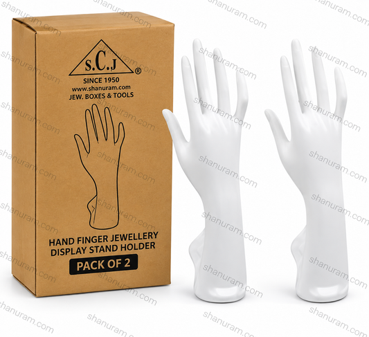 SCJ Hand Finger Jewellery Display Stand Holder for Rings, Bracelets & Chains – White | Pack of 2