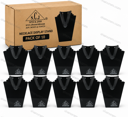 SCJ Chain & Necklace Jewellery Display Stand – 9 Inch Black | Pack of 10