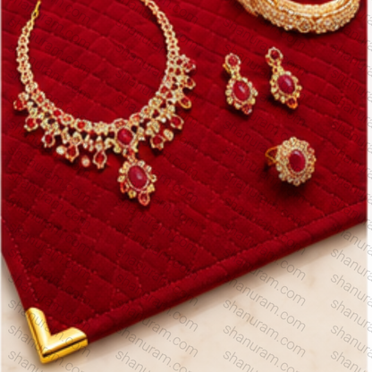 SCJ Premium Suede Jewellery Display Counter Cloth 18 x 25 Inches with Metal Corners | Jewellery & Gemstone Display Mat