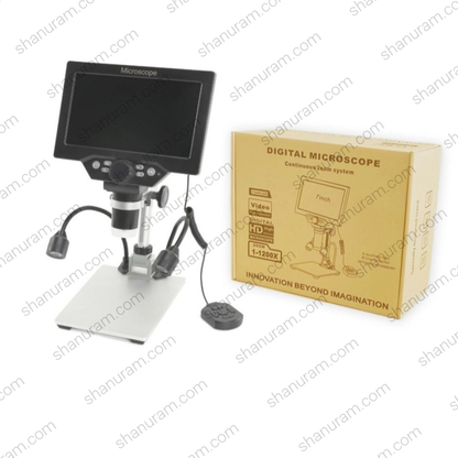 B1200 Digital Microscope 1–1200X with 7-Inch HD Display & Metal Stand