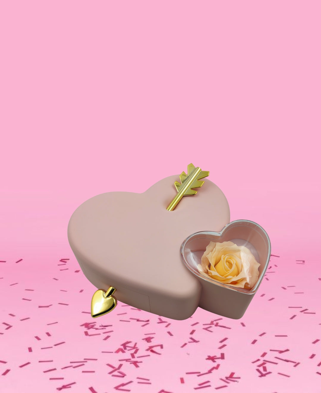 SCJ Valentine's Day Creative Heart-piercing Rose Jewelry Box | Real Preserved Eternal Rose Drawer Jewelry Box