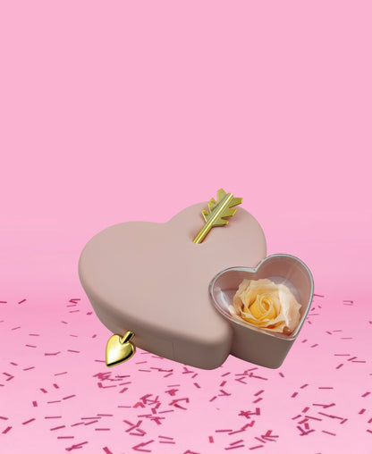 SCJ Valentine's Day Creative Heart-piercing Rose Jewelry Box | Real Preserved Eternal Rose Drawer Jewelry Box