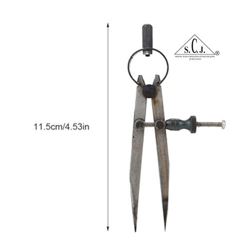SCJ 3" Spring Divider | Spring Adjustable Compass Divider 3" Fine Point Black Powder Coated Precision Multi Vise Tool