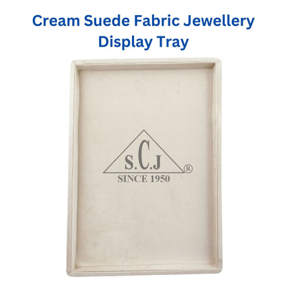 Cream Suede Fabric Jewellery Display tray