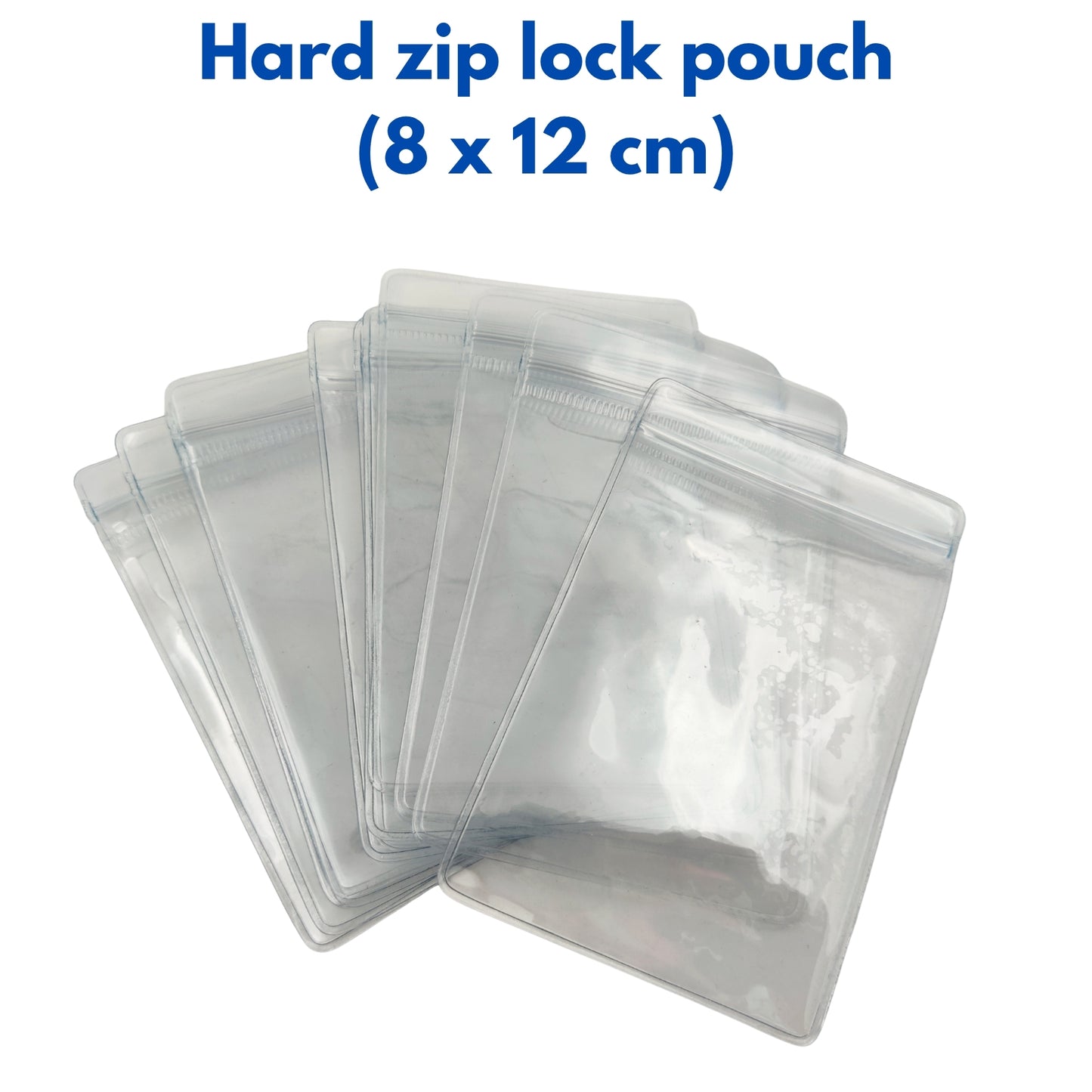 Hard Zip Lock Pouch – 100 Piece Pack (12x18 cm) | Heavy-Duty Resealable Bags