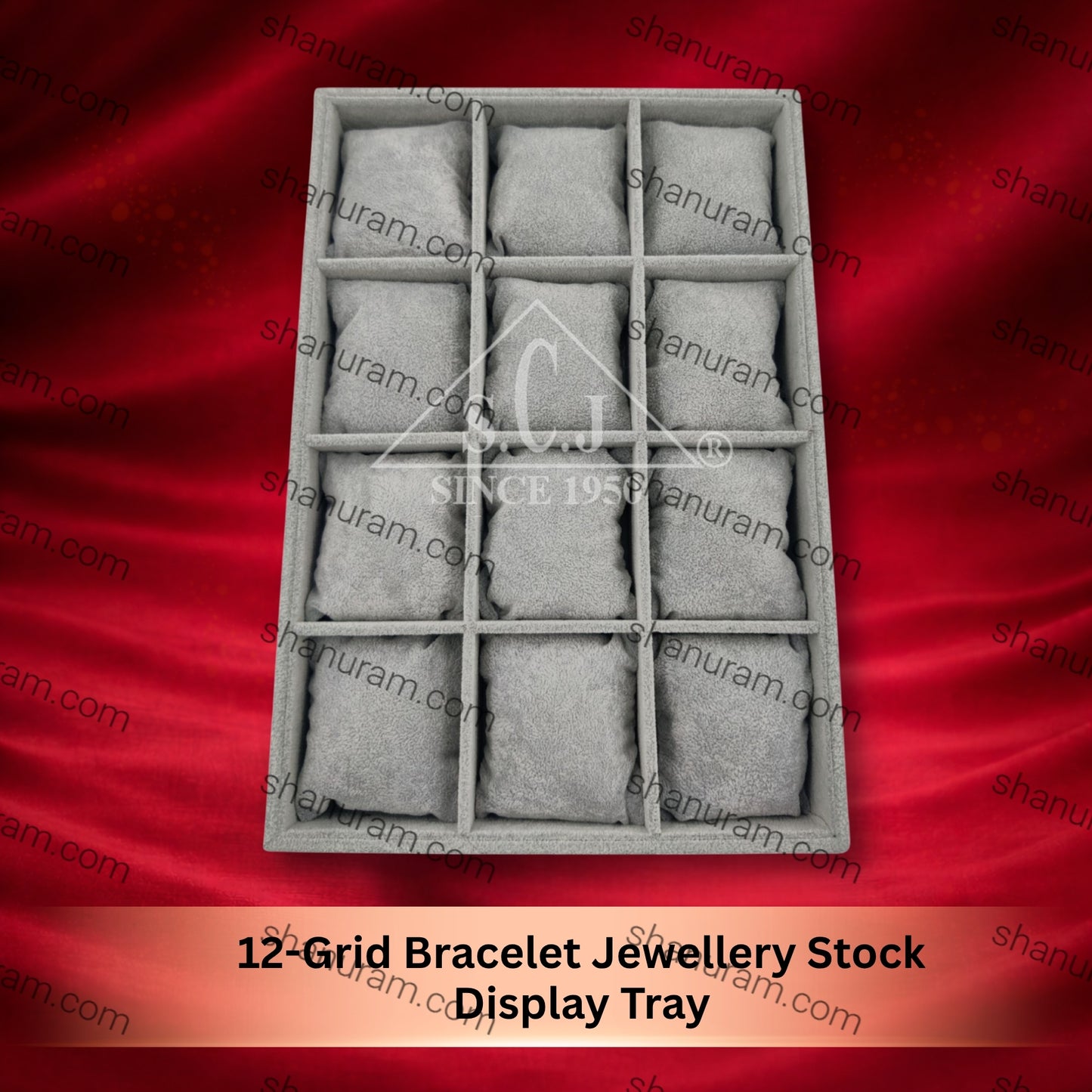 12-Grid Bracelet Jewellery Stock Display Tray