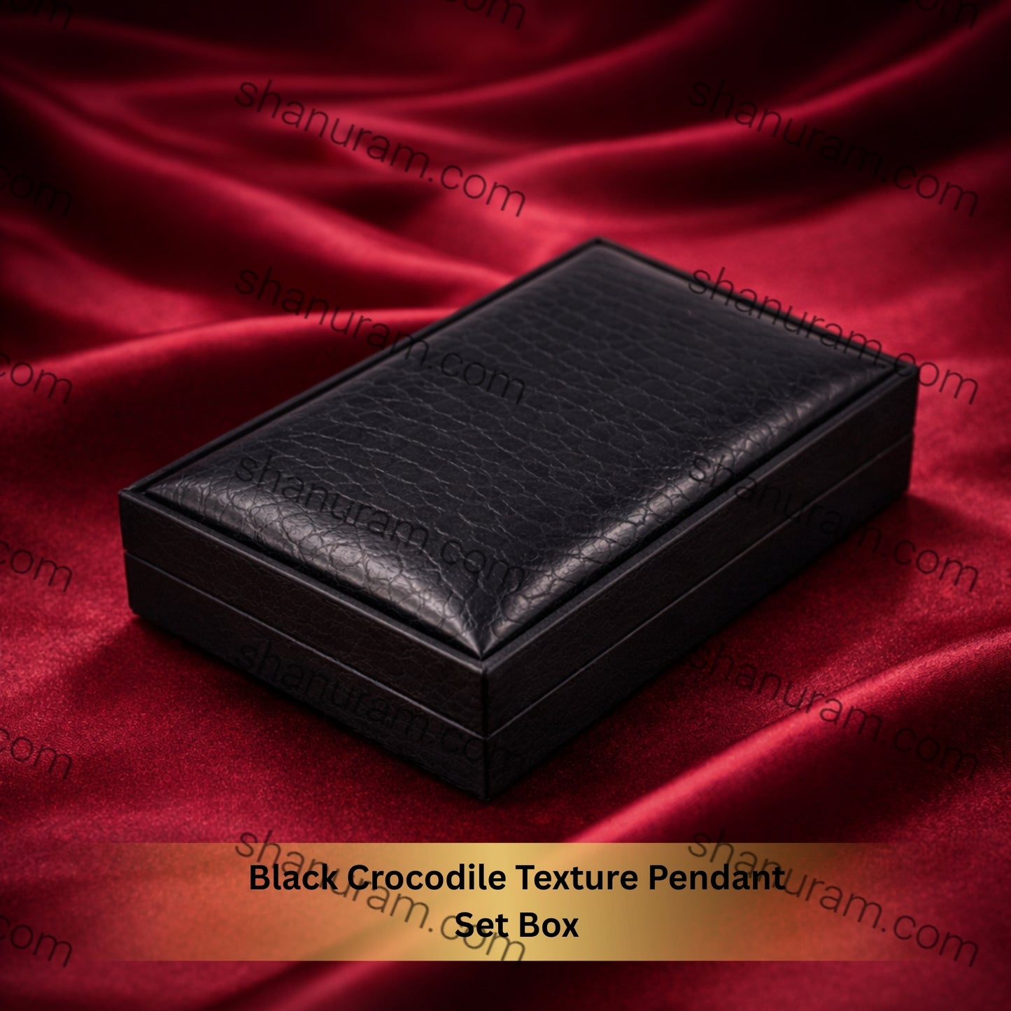 Black Crocodile Texture Pendant Set Box