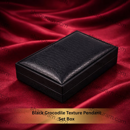 Black Crocodile Texture Pendant Set Box