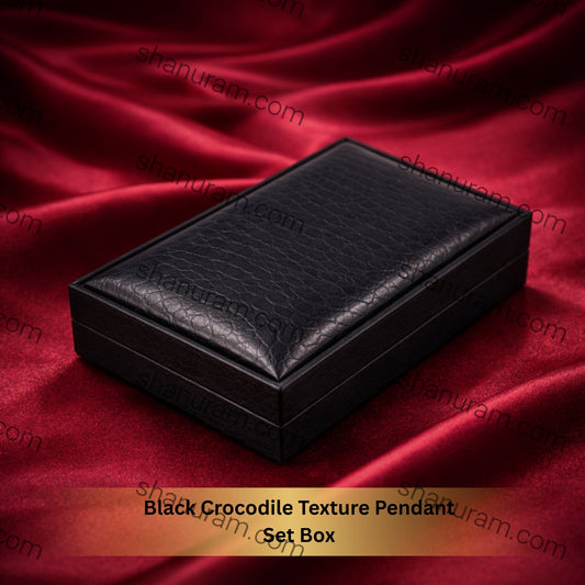 Black Crocodile Texture Pendant Set Box