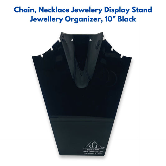 Chain, Necklace Jewelery Display Stand Jewellery Organizer, 9" Black