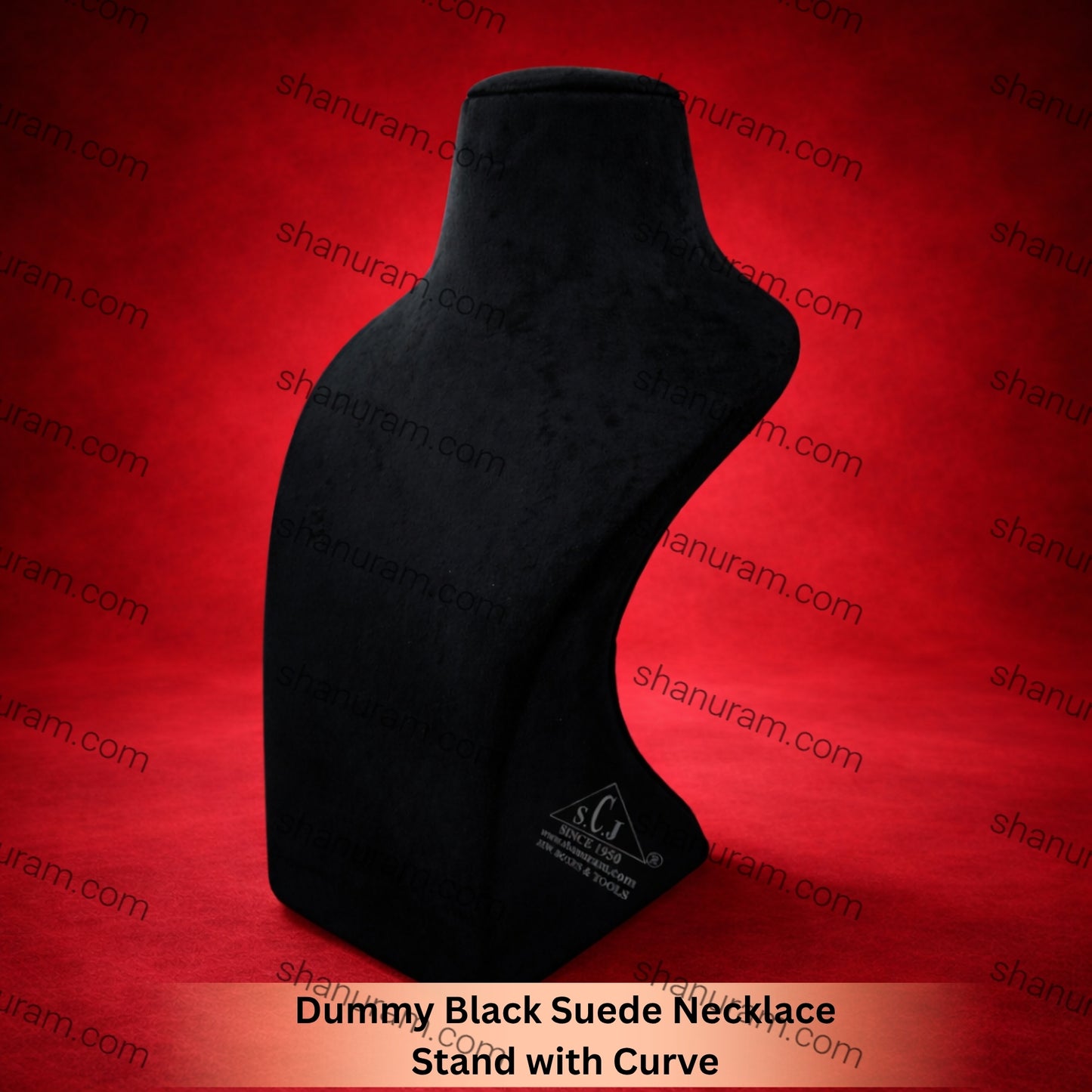 Dummy Black Suede Necklace Stand with Curve