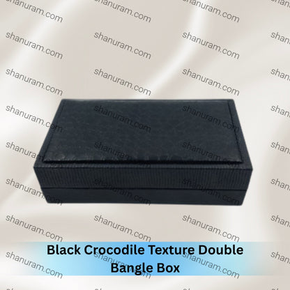 Black Crocodile Texture Double Bangle Box