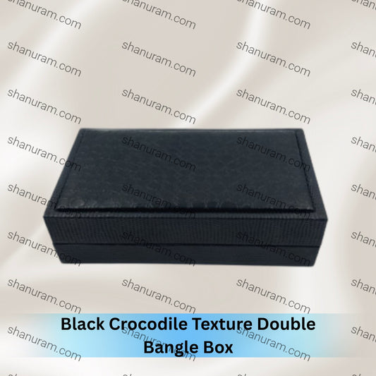 Black Crocodile Texture Double Bangle Box