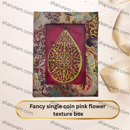 Fancy single coin pink flower texture box