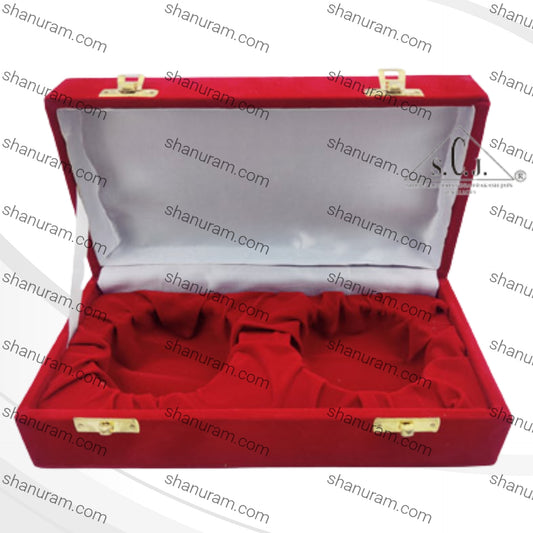 Red Velvet Double Silver Plated Bowl Box