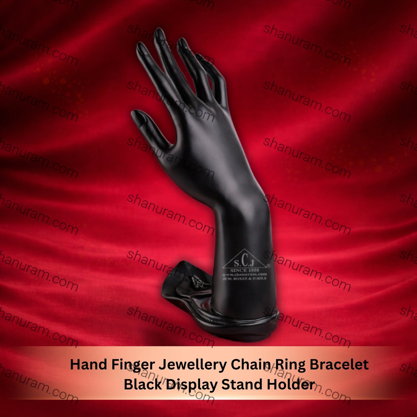Hand Finger Jewellery Chain Ring Bracelet Black Display Stand Holder