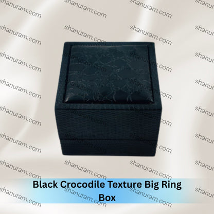 Black Crocodile Texture Big Ring Box