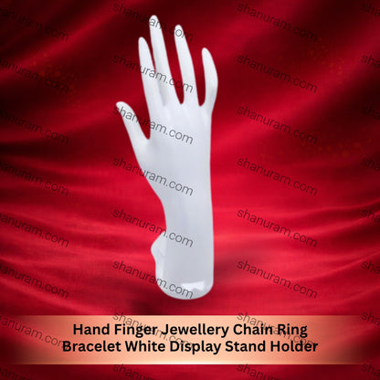 Hand Finger Jewellery Chain Ring Bracelet White Display Stand Holder