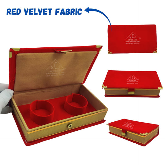 Traditional Velvet Double Bangle Box (NGP) | Double Bangle Jewellery Box