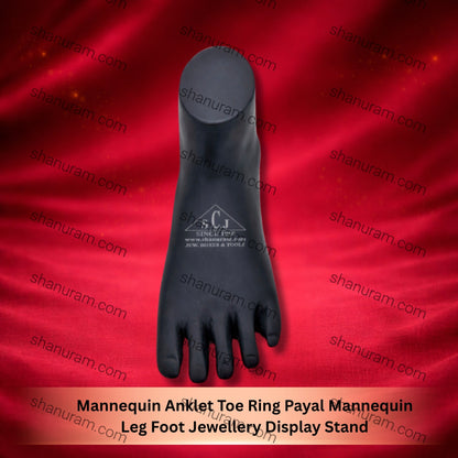 Mannequin Anklet Toe Ring Payal Mannequin Leg Foot Jewellery Display Stand Holder Black Without Heel