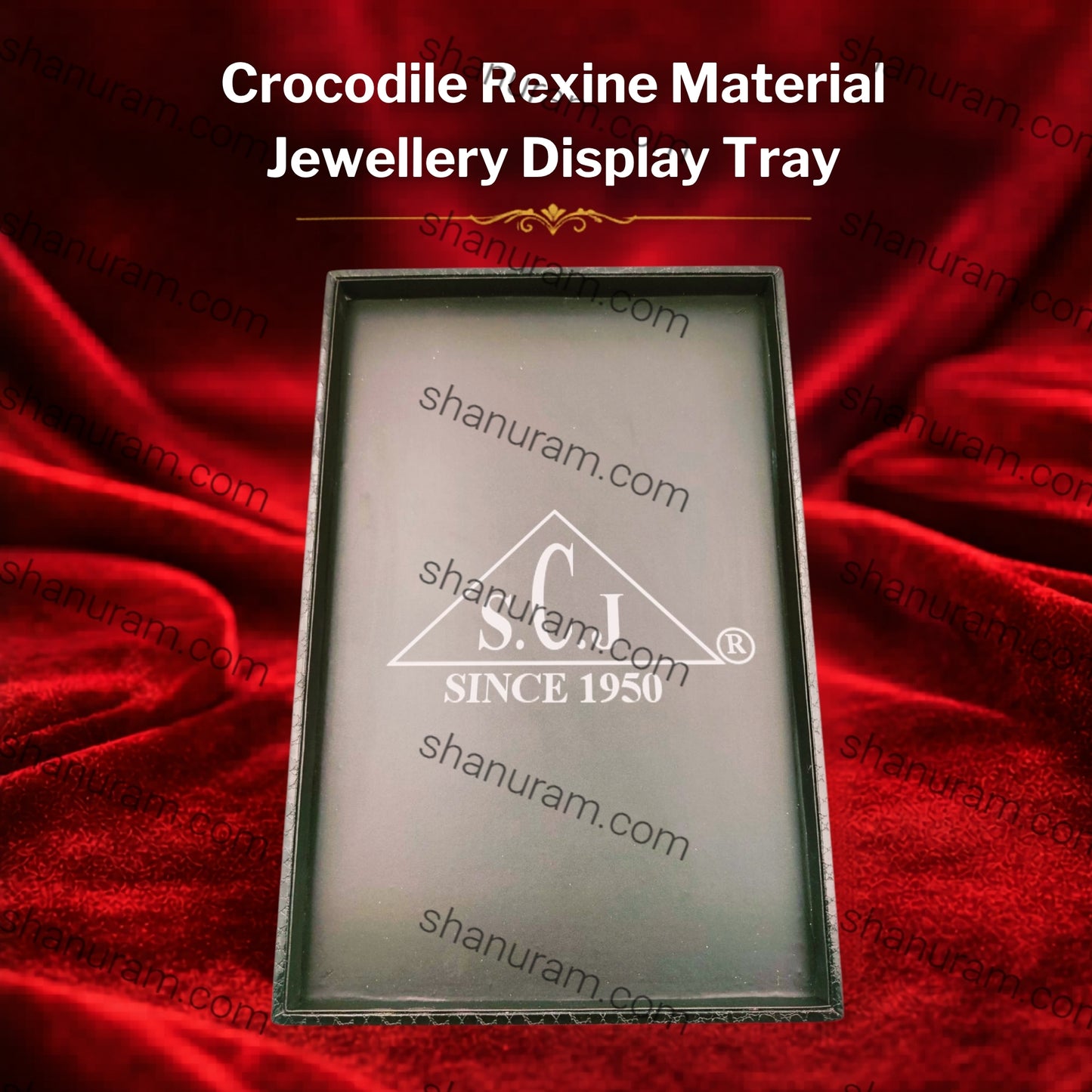 Crocodile Rexine Material Jewellery Display Tray