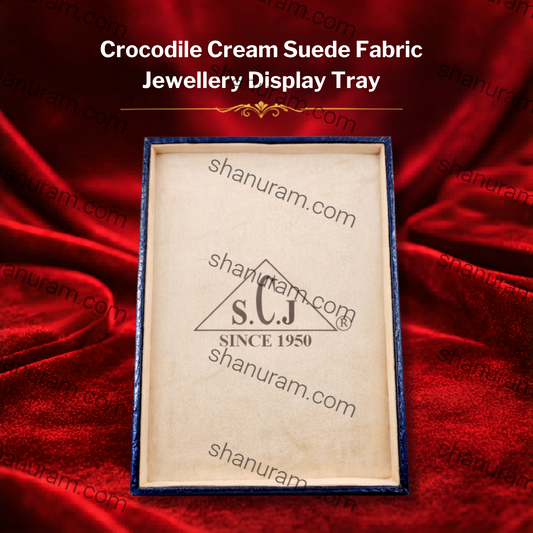 Crocodile Cream Suede Fabric Jewellery Display Tray