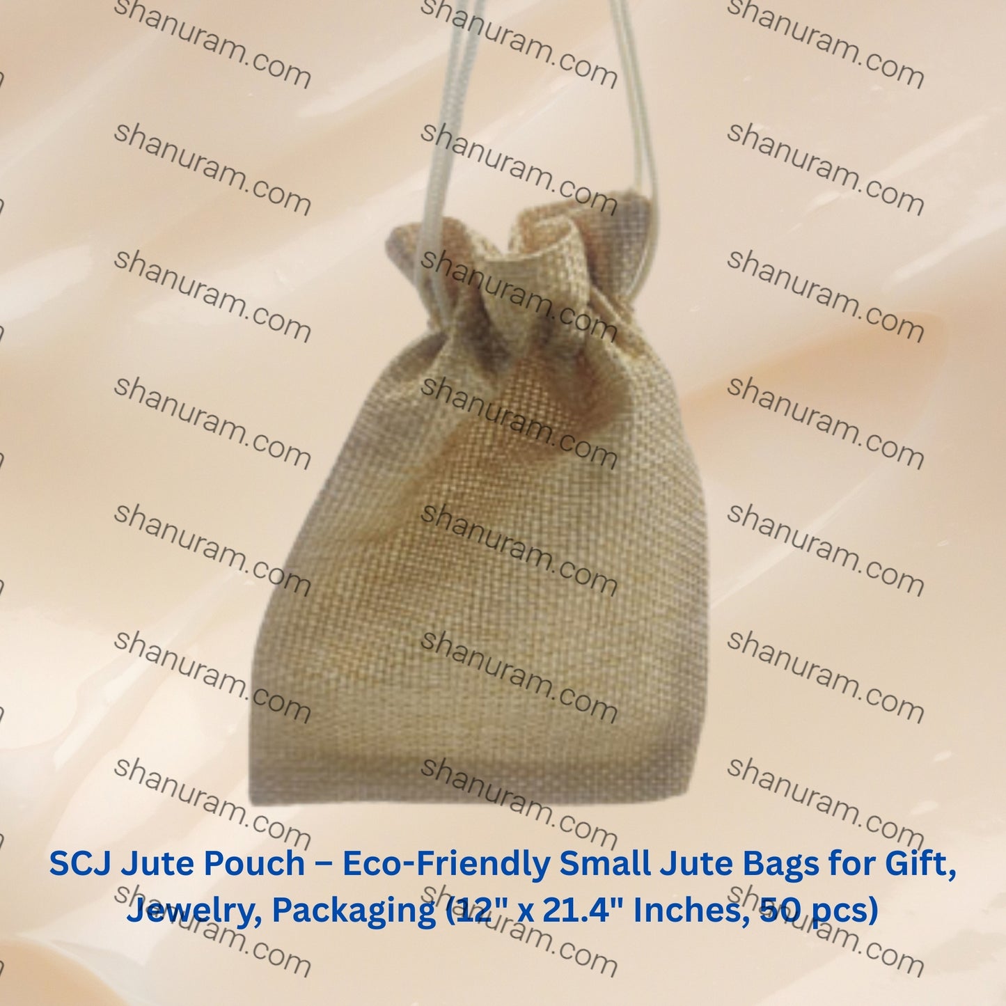 SCJ Jute Pouch – Eco-Friendly Small Jute Bags for Gift, Jewelry, Packaging (12" x 21.4" Inches, 50 pcs)