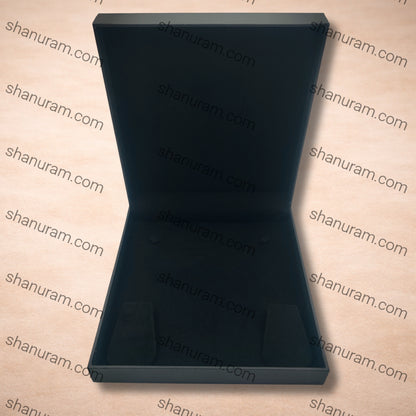Premium Black Finish Small Necklace Box with Black Suede Interior