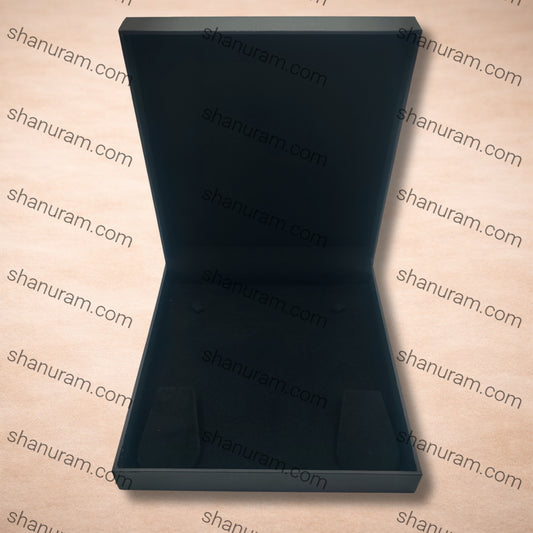 Premium Black Finish Small Necklace Box with Black Suede Interior