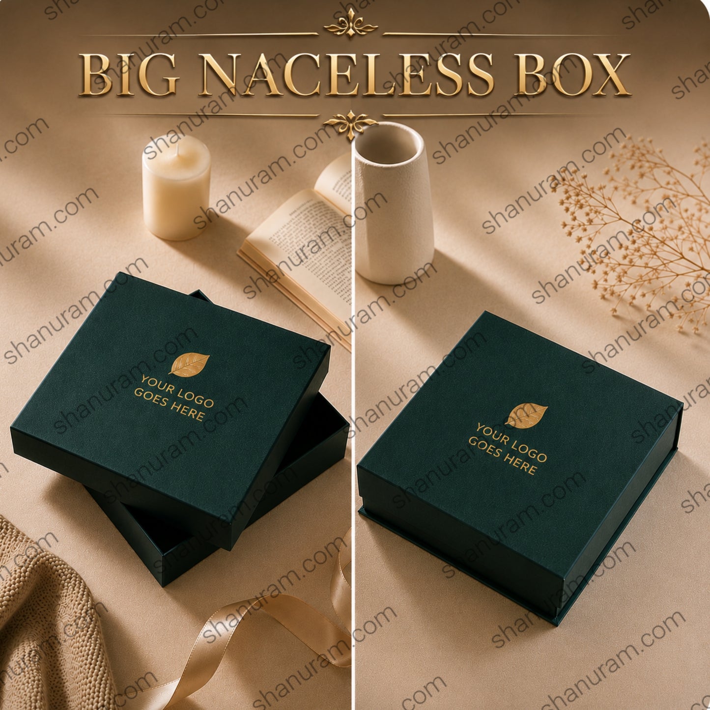 Premium Big Necklace Gift Box | Hard Cardboard Jewelry Packaging Box | Custom Logo Print | 8 x 7 x 1.5 Inch
