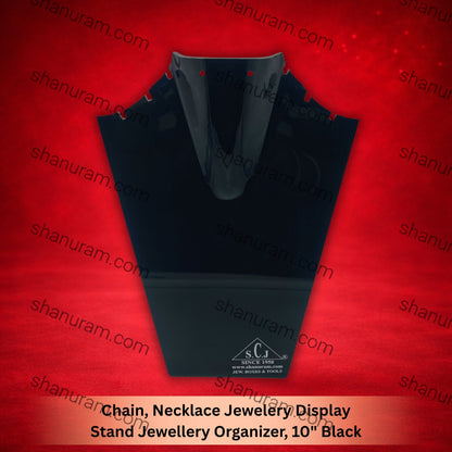 Chain, Necklace Jewelery Display Stand Jewellery Organizer, 10" Black