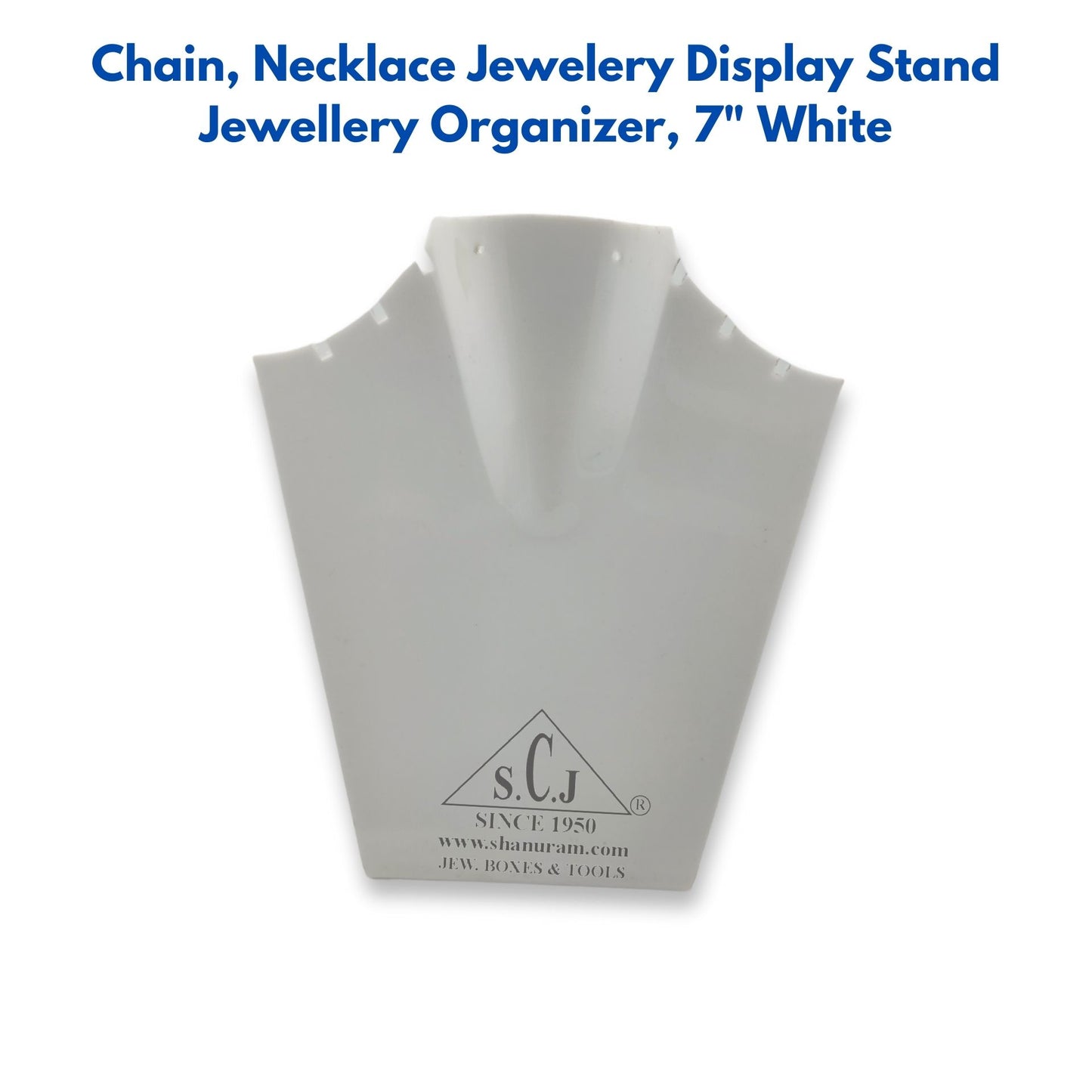 Chain, Necklace Jewelery Display Stand Jewellery Organizer, 7" White