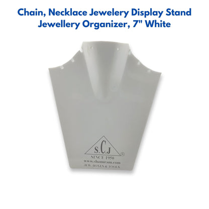Chain, Necklace Jewelery Display Stand Jewellery Organizer, 7" White