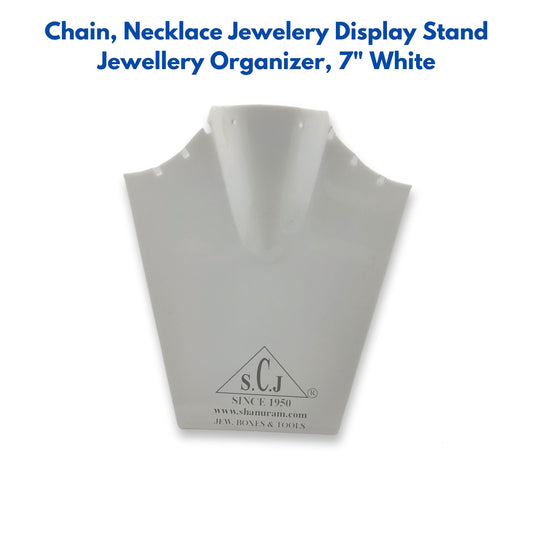 Chain, Necklace Jewelery Display Stand Jewellery Organizer, 7" White
