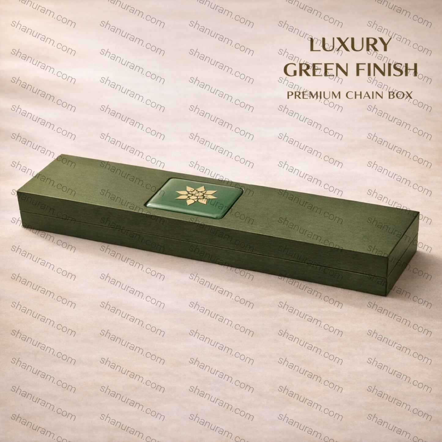 SCJ Luxury Green Chain Box – Premium Velvet Jewellery Chain Storage Box