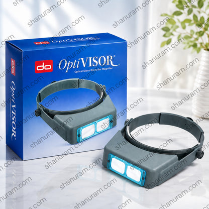 OptiVISOR Optical Glass Binocular Magnifier Headband | Professional Precision Magnifying Visor for Jewelry, Watch Repair, Engraving & Crafts