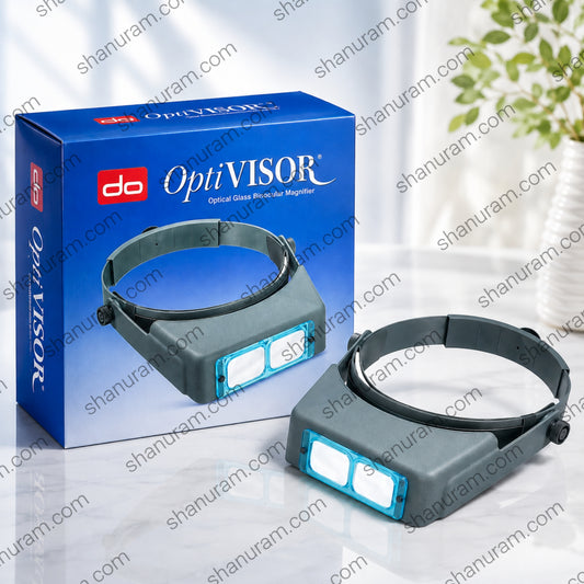 OptiVISOR Optical Glass Binocular Magnifier Headband | Professional Precision Magnifying Visor for Jewelry, Watch Repair, Engraving & Crafts