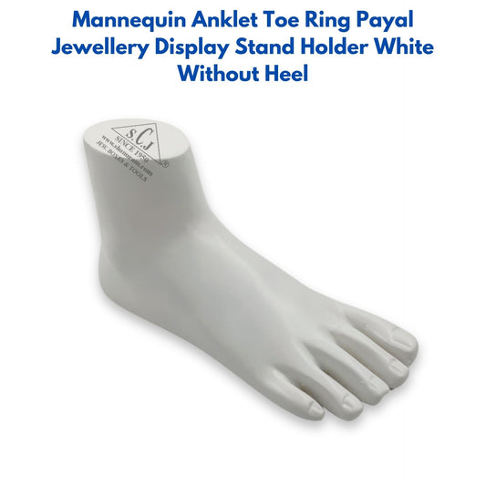Mannequin Anklet Toe Ring Payal Mannequin Leg Foot Jewellery Display Stand Holder White Without Heel