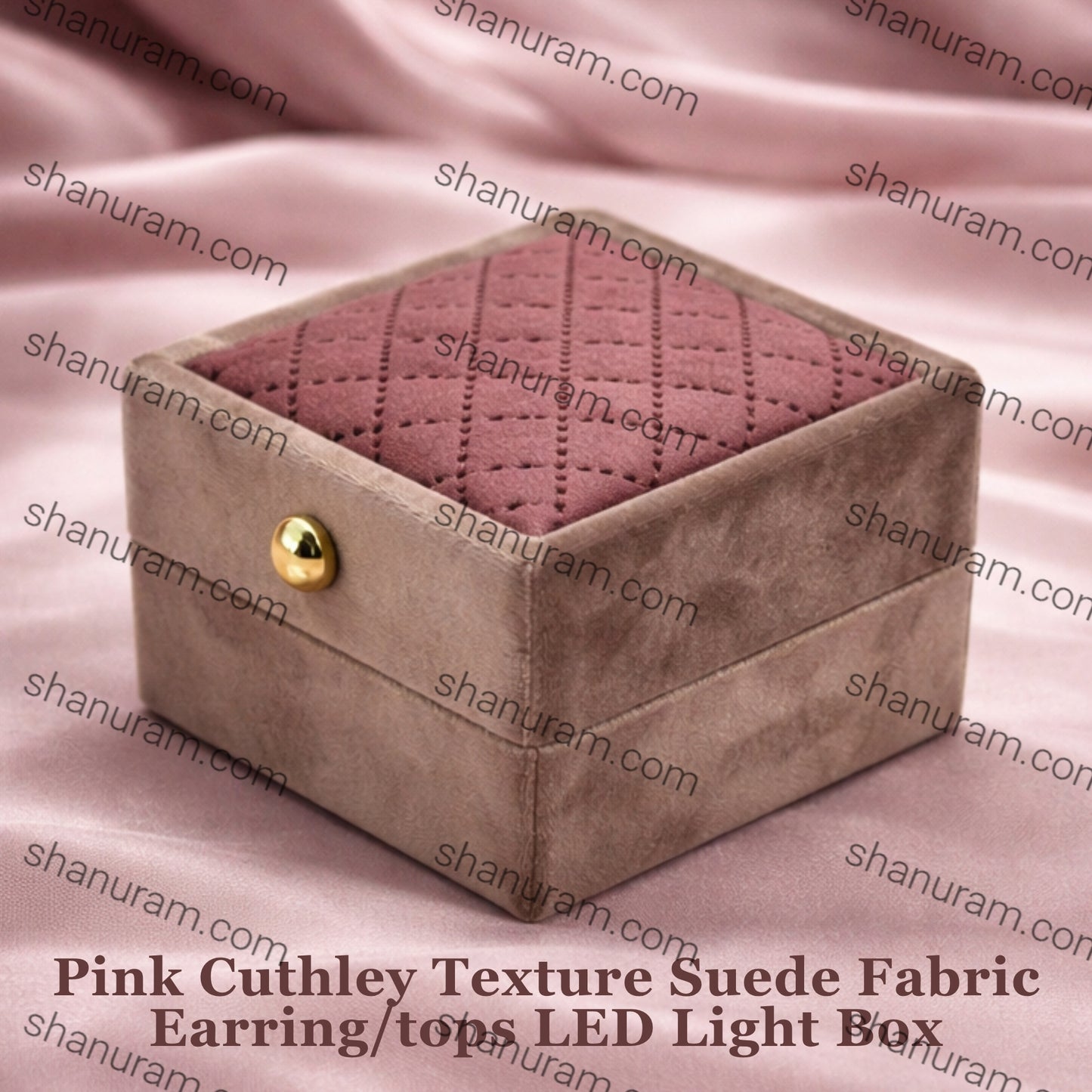 Pink Cuthley Texture Suede Fabric Earring/tops LED Light Box