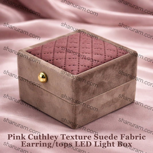 Pink Cuthley Texture Suede Fabric Earring/tops LED Light Box