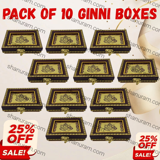 Premium 10g Red Wooden 2-Coin Rectangle Box (Pack of 10)