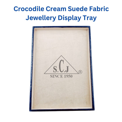 Crocodile Cream Suede Fabric Jewellery Display Tray