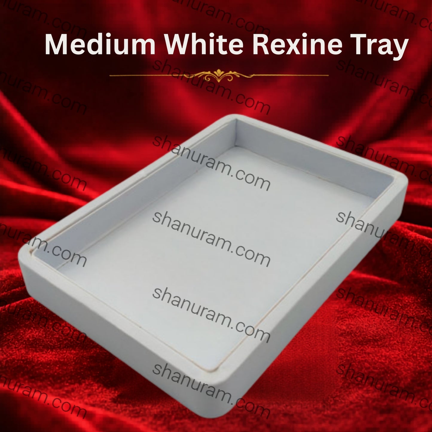 Medium White Rexine Tray