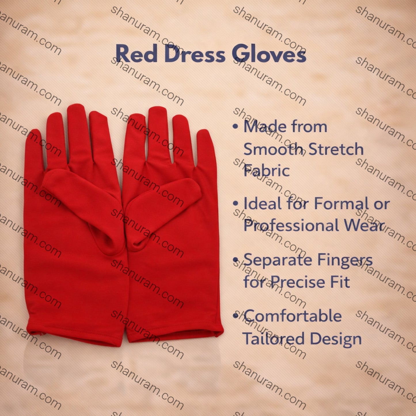 Poleyester Fiber Red Gloves